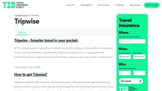 Tripwise | Travel Insurance Direct