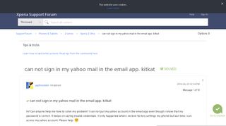 Solved: can not sign in my yahoo mail in the email app. kitkat ...