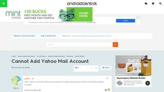 Cannot Add Yahoo Mail Account - Android Forums at AndroidCentral.com