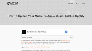 How To Upload Your Music To Apple Music, Tidal, & Spotify | Artist ...