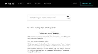 Download App (Desktop) – TIDAL