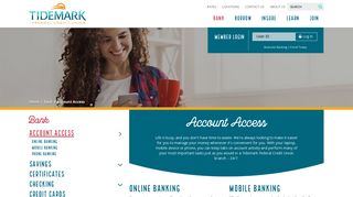 Account Access | DE, MD Online & Mobile Banking | Tidemark FCU