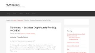 Tidom Inc. – Business Opportunity For Big MONEY? - MLM Reviews