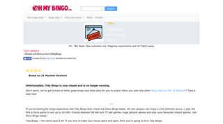 Tidy Bingo - £20 free play + Spin the Wheel Bingo - OhMyBingo