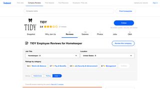 Working as a Homekeeper at TIDY: Employee Reviews | Indeed.com