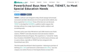 PowerSchool Buys New Tool, TIENET, to Meet Special Education ...