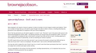 Sponsorship licence - level 1 and 2 users - Browne Jacobson LLP