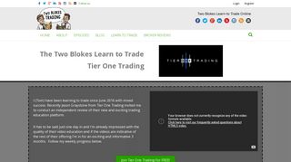 Tier One Trading Review - Two Blokes Trading