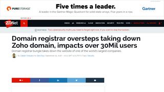 Domain registrar oversteps taking down Zoho domain, impacts over ...