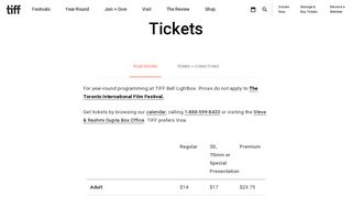 Tickets - Toronto International Film Festival