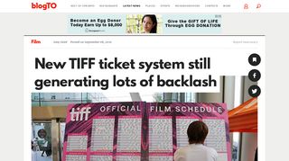 New TIFF ticket system still generating lots of backlash - blogTO