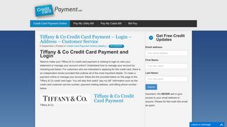Tiffany & Co Credit Card Payment - Login - Address - Customer Service