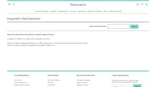 Tiffany & Co. | Frequently Asked Questions | Credit Card Account FAQ ...