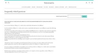 Tiffany & Co. | Frequently Asked Questions | Credit Card Account FAQ ...