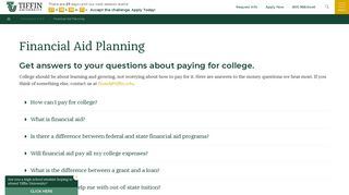 Financial Aid Planning | Tiffin University