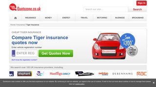 Compare Cheap Tiger Insurance Quotes at Quotezone.co.uk