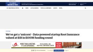 We've got a 'unicorn' - Data-powered startup Root Insurance valued at ...