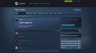 can't login in :: Tiger Knight General Discussions - Steam Community