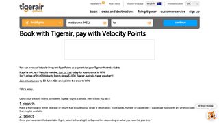Book with Tigerair, Pay with Velocity Points | tigerair