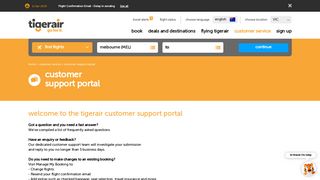 Customer support portal | tigerair