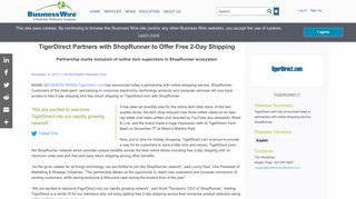 TigerDirect Partners with ShopRunner to Offer Free 2 ... - Business Wire