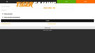 Login to MyAccount - Tiger Gaming