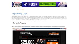 Tiger Gaming Login | casinologin