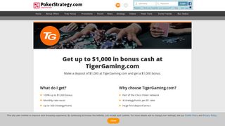 Get up to $1,000 in bonus cash at TigerGaming.com