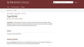 Service - TigerPAWS - TeamDynamix
