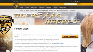 Member Login - Tigers AAA Hockey