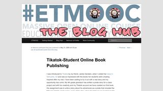 Tikatok-Student Online Book Publishing | ETMOOC Blog Hub