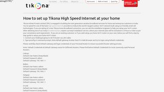 How to set up Tikona High Speed Internet at your home | Tikona Infinit ...