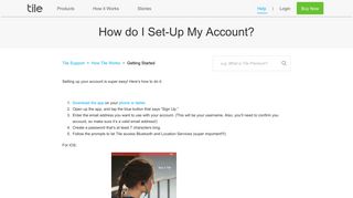 How do I Set-Up My Account? – Tile Support