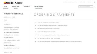 Ordering & Payments - The Tile Shop