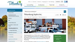 Tillsonburg Hydro Inc - Town of Tillsonburg