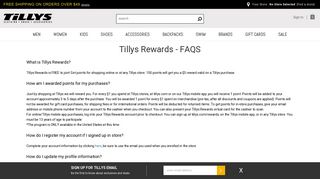 Rewards FAQ - Tillys