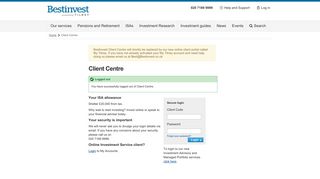 Client Centre - Bestinvest