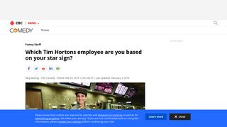 Which Tim Hortons employee are you based on your star sign ...