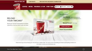 Reload your TimCard® Easily | Register your TimCard® - Tim Hortons