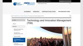 Technology and Innovation Management (TIM) - RWTH AACHEN ...