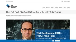 Meet Prof. Frank Piller from RWTH Aachen at the 12th TIM Conference