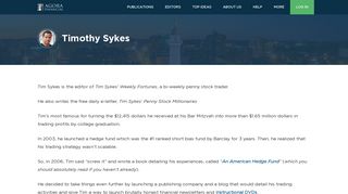 Timothy Sykes - Agora Financial Editor