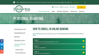 How to Enroll in Online Banking > Timberland Bank
