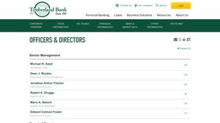 Timberland Bank - Officers & Directors - S&P Global Market Intelligence
