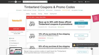 30% off Timberland Coupons & Outlet Discounts 2019 - CouponCabin