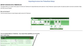 Topic: Importing Invoices Into TimberScan Setup