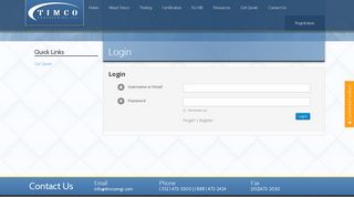 Login | Timco Engineering - FCC/IC/Certification/EMC and Product ...