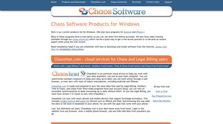 Chaos Software Products including Intellect email management