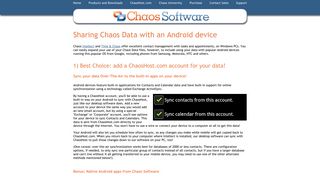 Chaos Intellect or Time & Chaos with an Android device