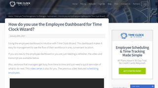 Employee dashboard feature makes Time Clock Wizard one of the Best